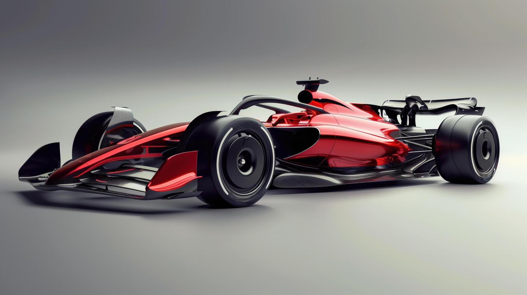 Sleek Red Formula 1 Race Car Displaying Modern Aerodynamic Design and High Performance photo