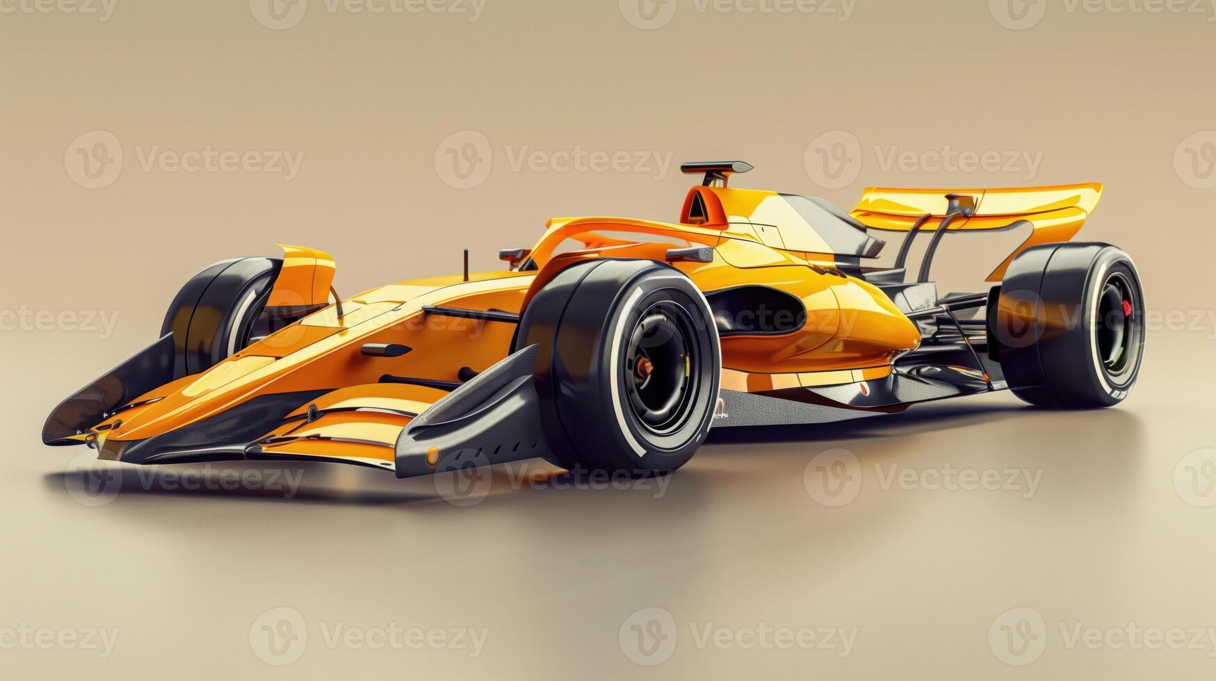 High-Performance Orange Formula 1 Race Car with No Logos on Display photo