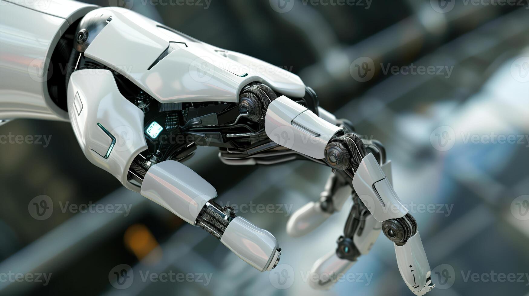Futuristic Robotic Hand with Advanced Artificial Intelligence and Technological Innovations in Robotics and Automation photo
