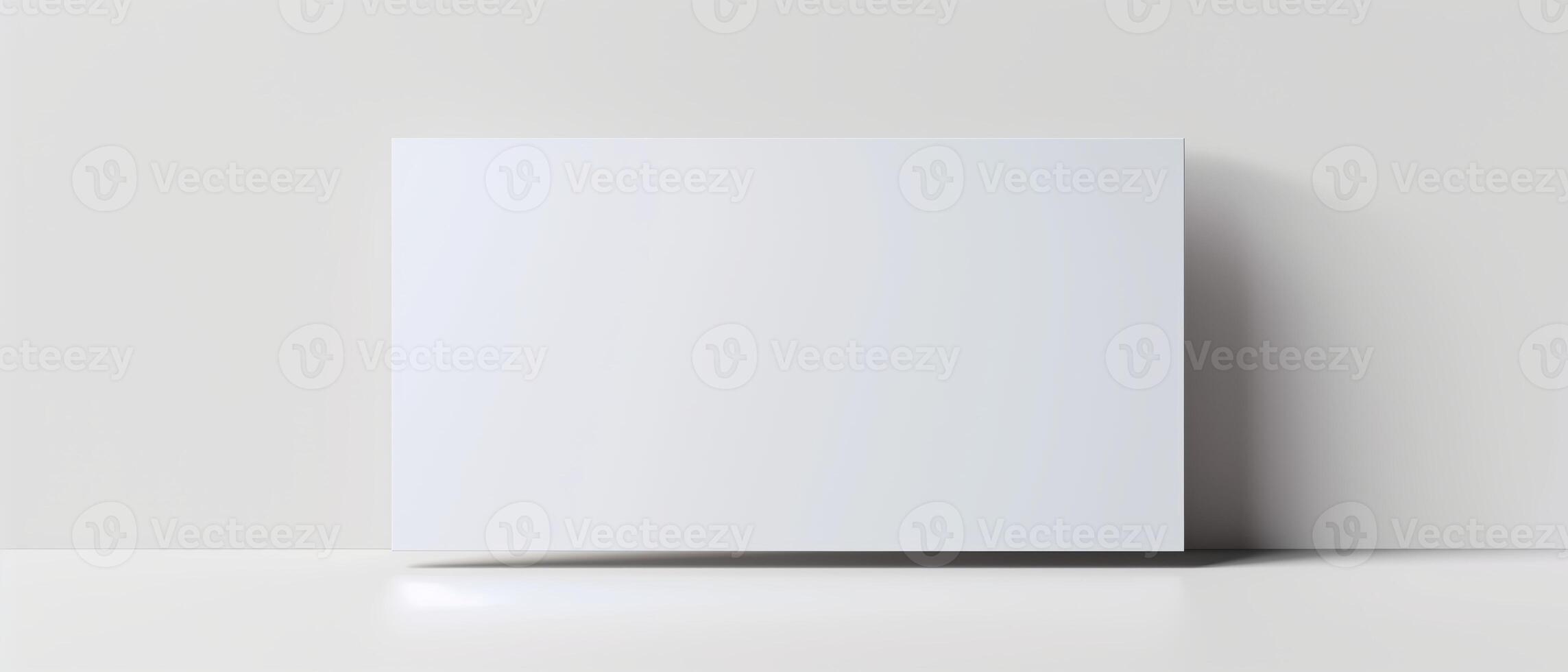 Minimalist Blank White Sign with Shadow on White Background for Modern Presentation or Design Template photo
