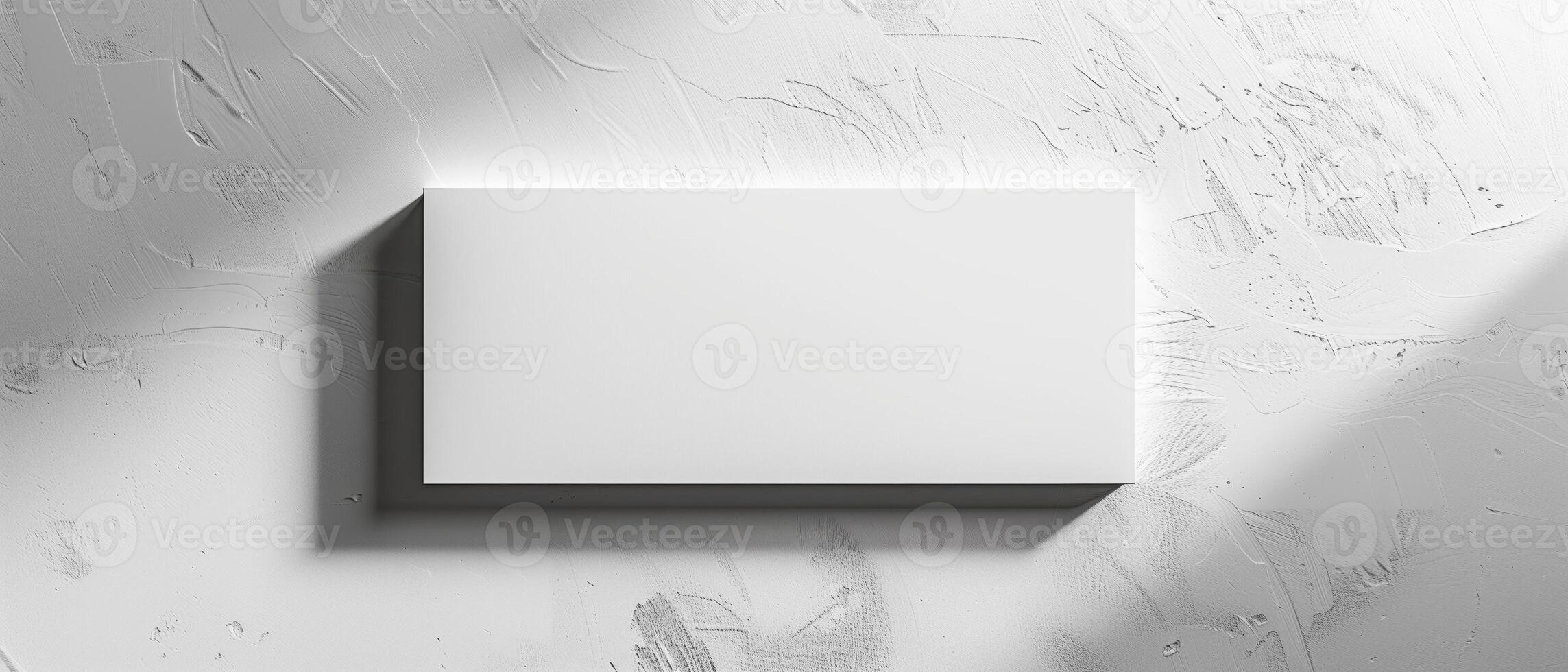 Minimalist Blank White Sign with Shadow on Textured White Background for Modern Design photo