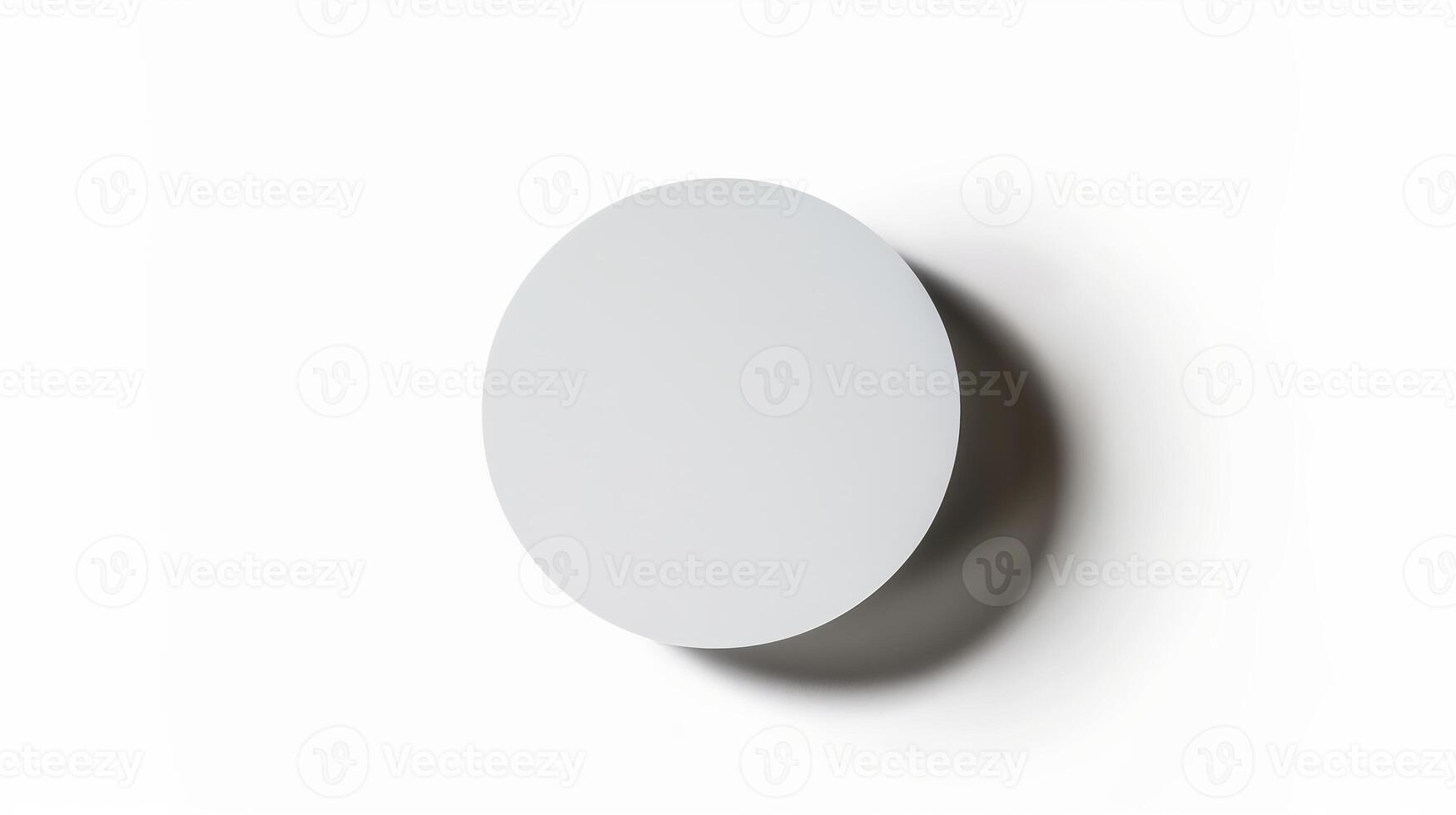 Photorealistic Circle Paper Sticker on White Background with Shadow Effect Minimalist Design photo