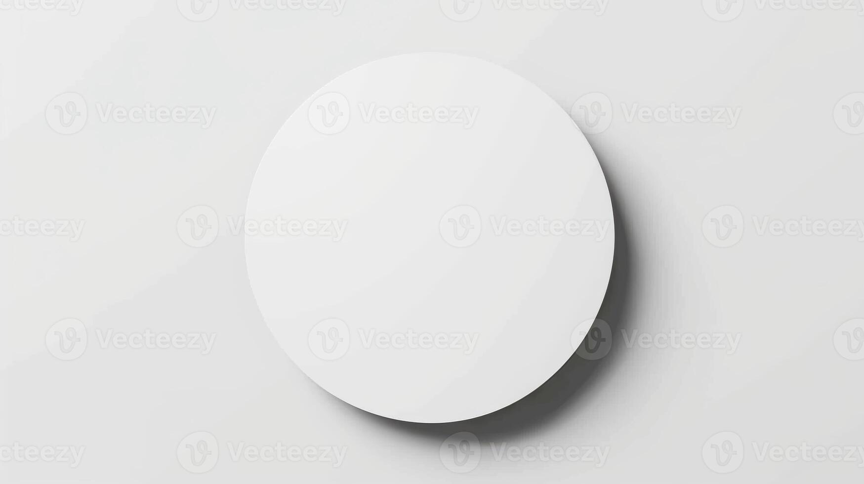 Photorealistic Blank Circular Paper Sticker on White Background for Branding and Design photo