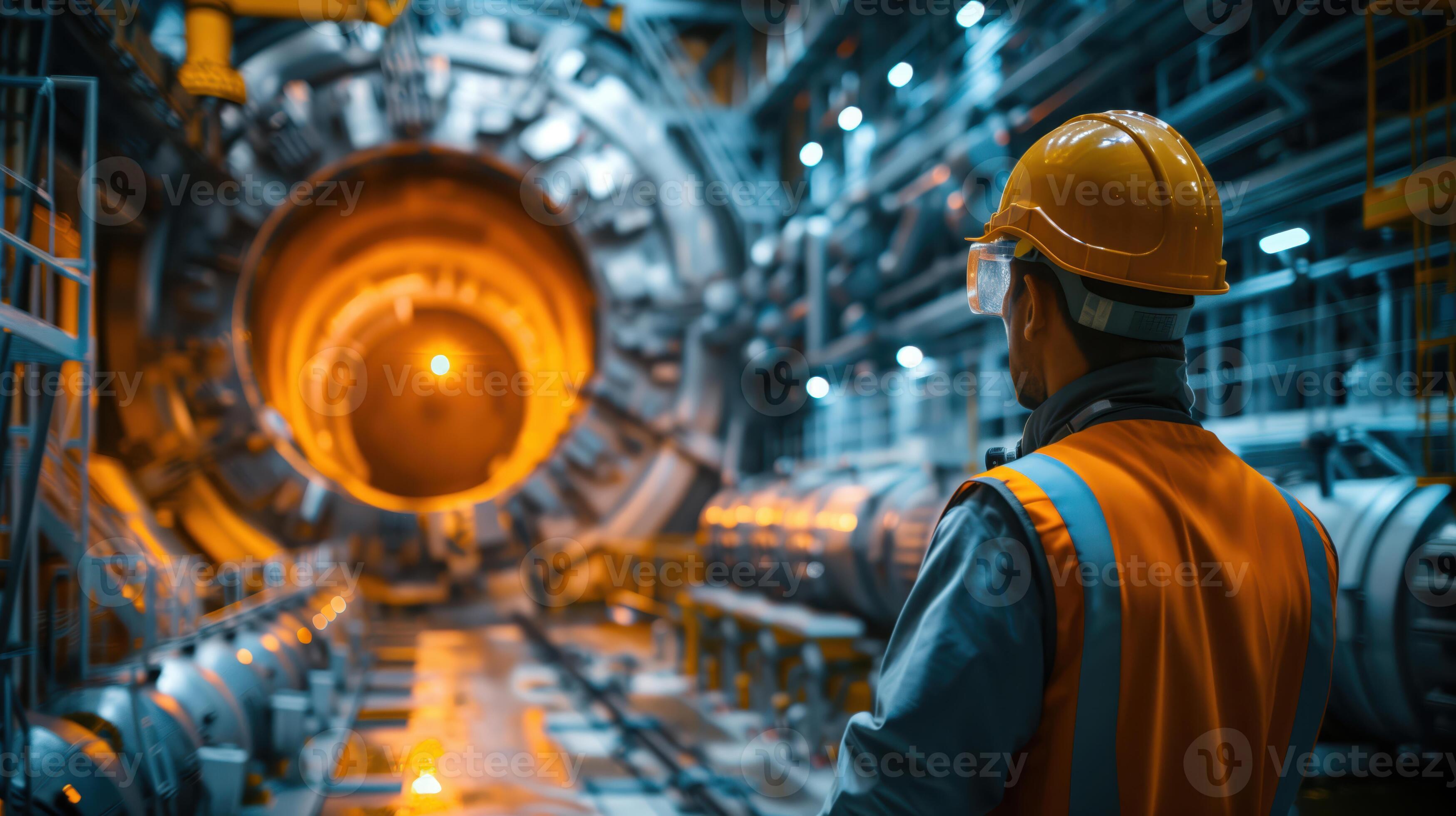 Nuclear Engineer Monitoring Fuel Loading Process in Advanced Reactor