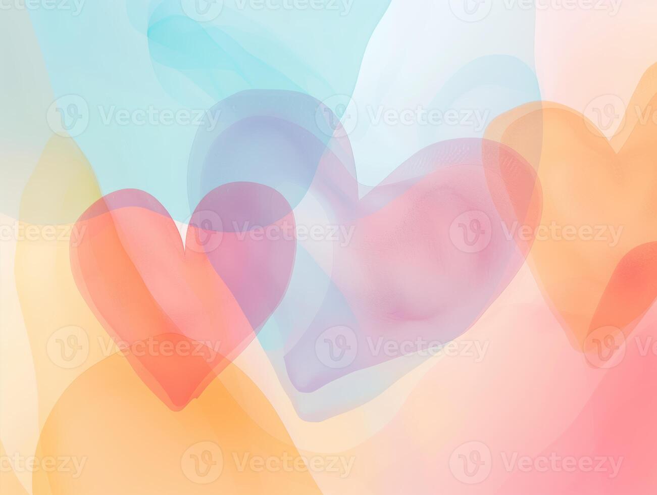 Colorful Pastel Heart Shapes on Soft Background for Inspirational and Romantic Themes photo