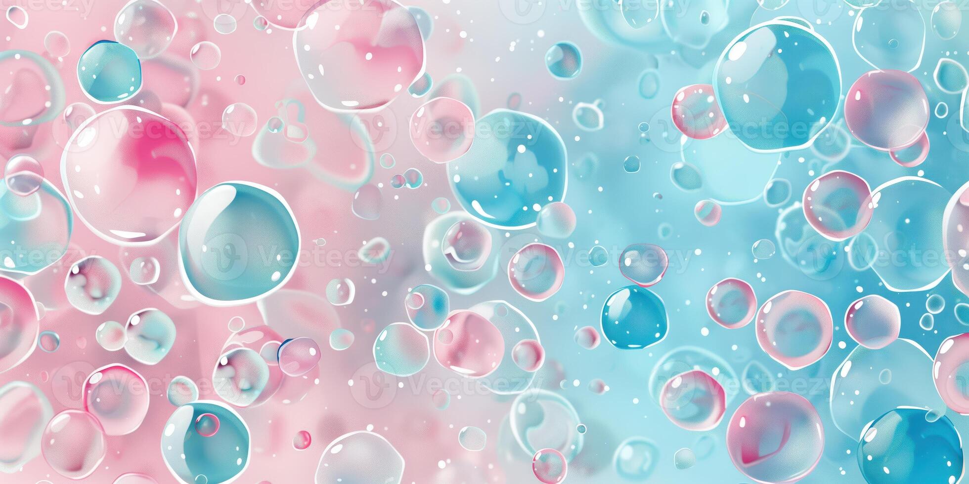 Abstract Pink and Light Blue Bubbles Pattern with a Carbonated Effervescent Design Background photo