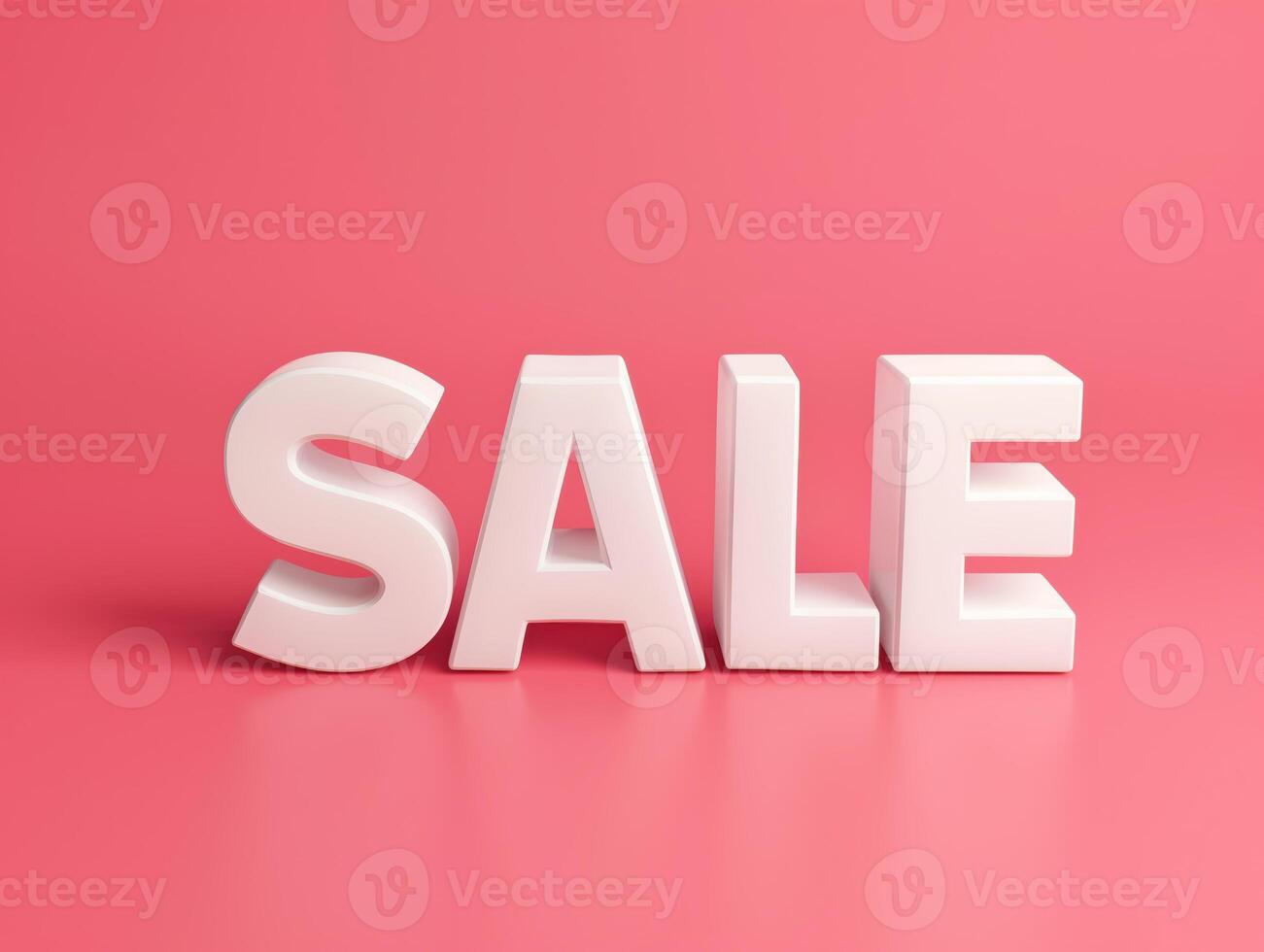 3D Render of Bold White SALE Letters on a Vibrant Pink Background for Promotion photo