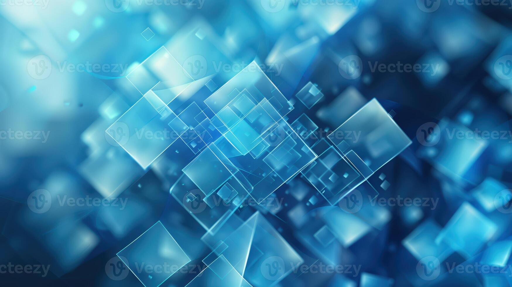 Dynamic Abstract Background with Transparent Blue Squares and Triangles in a Vibrant Digital Design photo