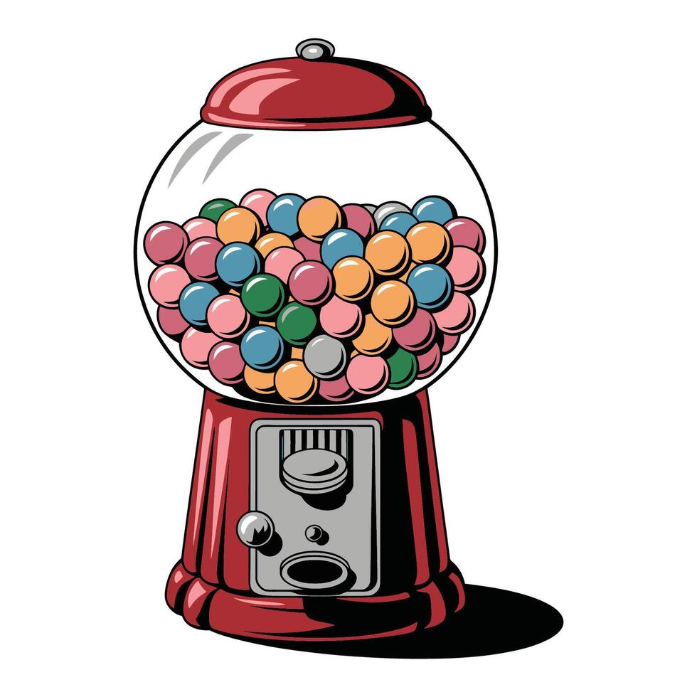 Gumball Machine Retro Illustration vector