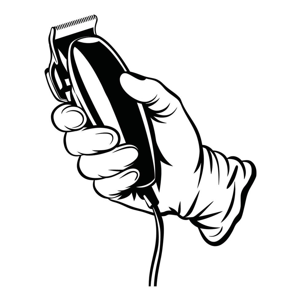 Barber clipper hand illustration vector