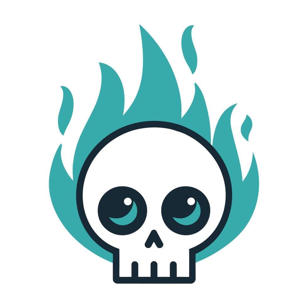 Cute Flaming Skull Illustration vector