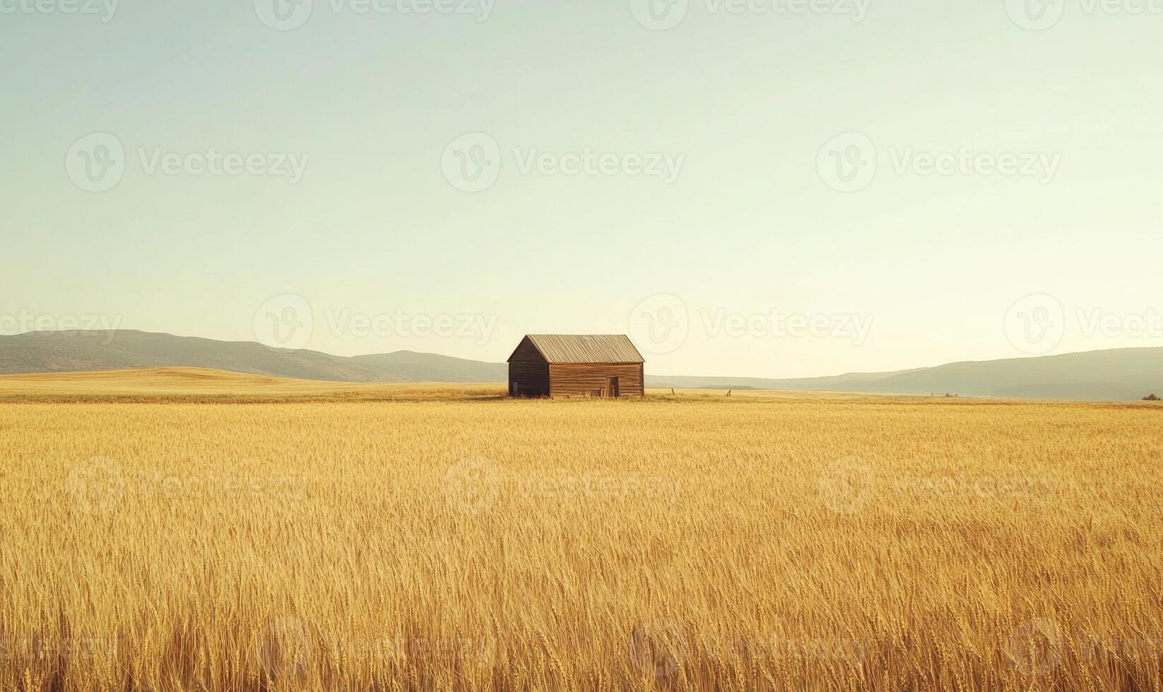 Wheat field at sunset, nature background photo