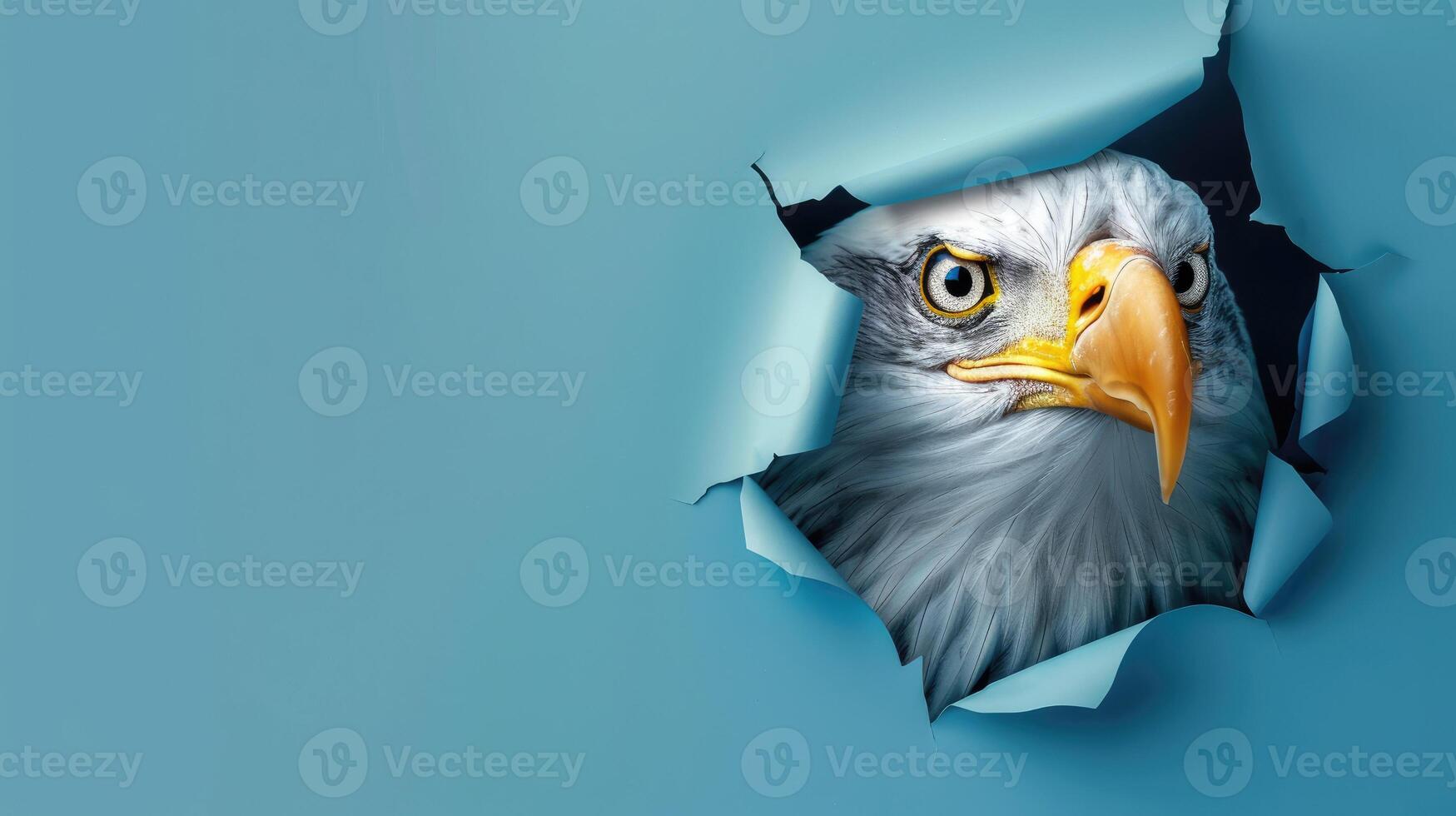 cute eastern bluebird peeking through a hole photo