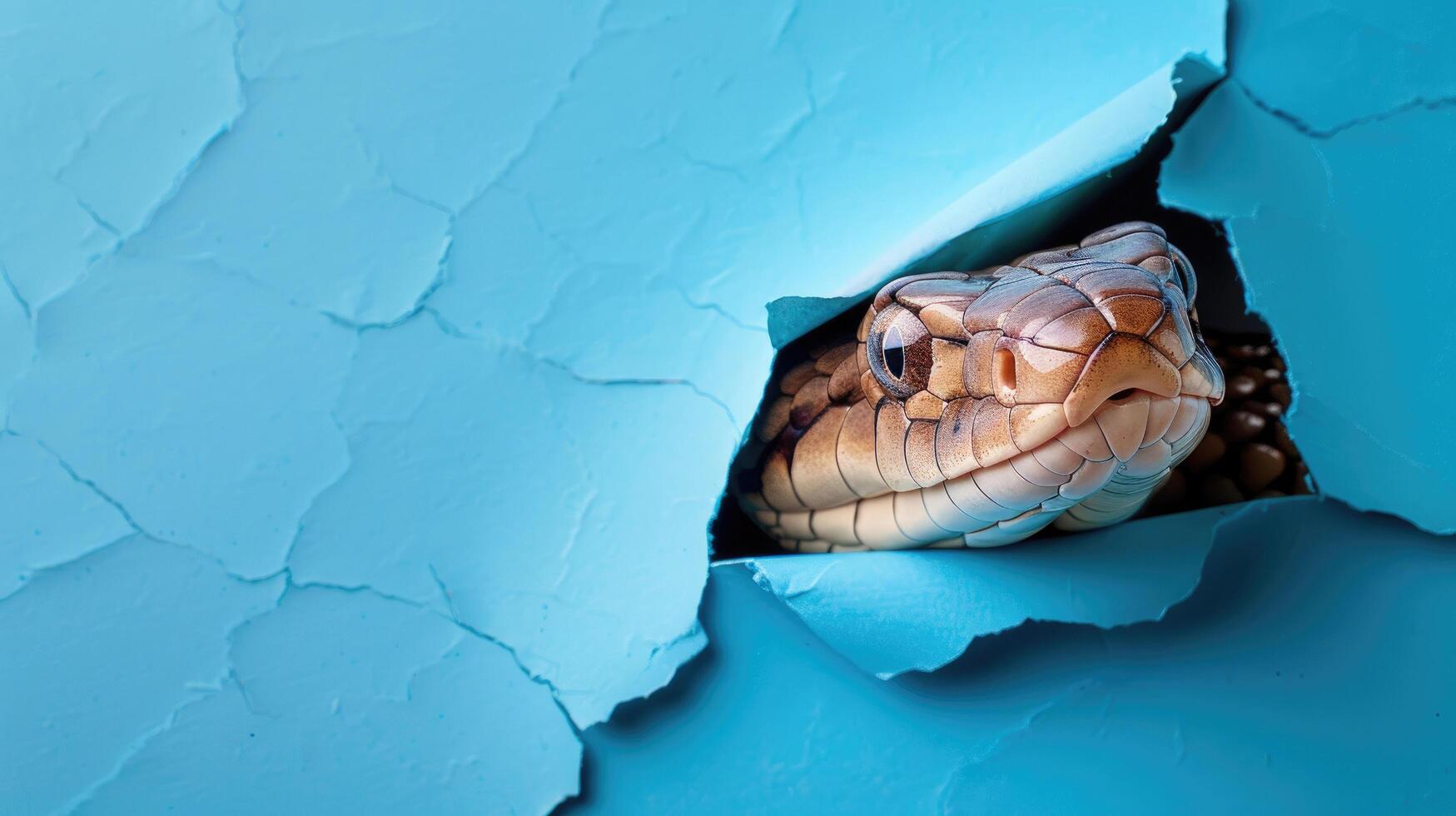 cute king crab peeking through a hole photo