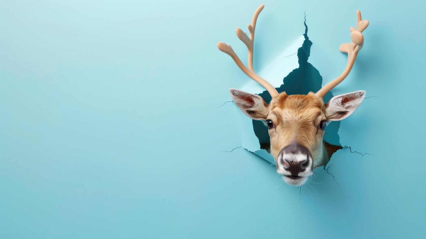 cute rhea peeking through a hole photo