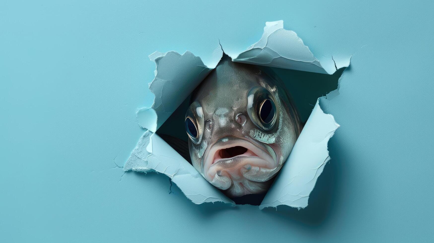 cute placental mammals peeking through a hole photo