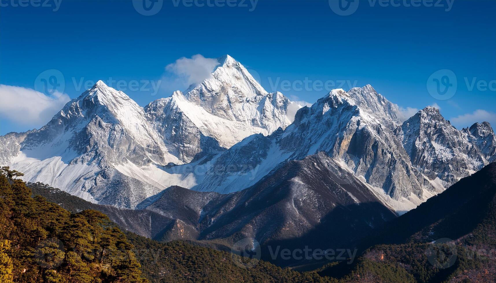 A breathtaking view of the Lijiang Snow Mountain, showcasing its majestic peaks covered in pristine white snow under a clear blue sky, travel, adventure, and environmental conservation, natural photo