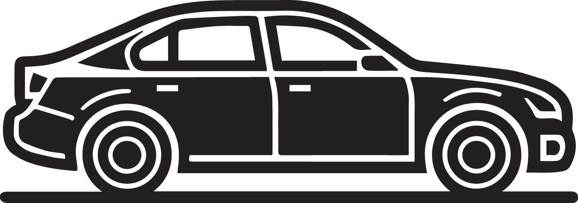 A black and white car image, designed for multipurpose use. The sleek and minimalistic design makes it versatile for a variety of applications, including logos, icons for different companies vector
