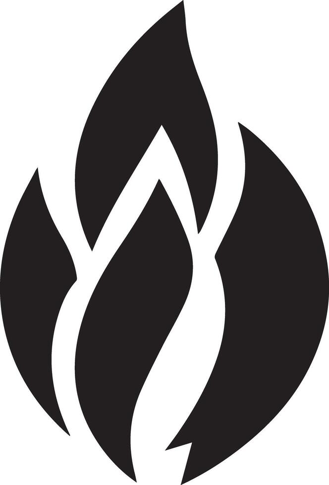 A black and white fire image suitable for multipurpose use. The design is clean and minimalistic, making it versatile for a range of applications including logos, icons, and graphic designs vector