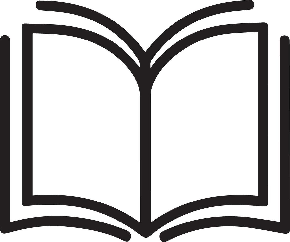 A black and white book image, designed for multipurpose use. The sleek and minimalistic design makes it versatile for various applications, including logos, icons, and branding for different companies vector