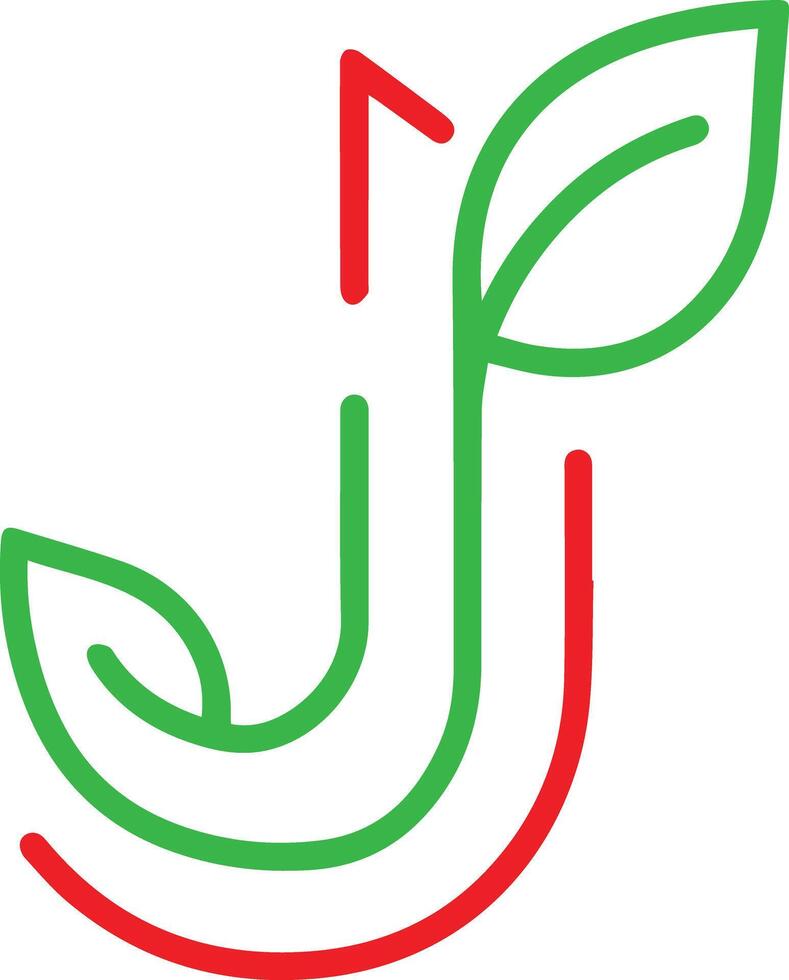 An eco-friendly 'J' logo, designed for versatile functionality, is ideal for t-shirt designs with a modern, clean aesthetic and is well-suited for branding across a wide range of companies. vector