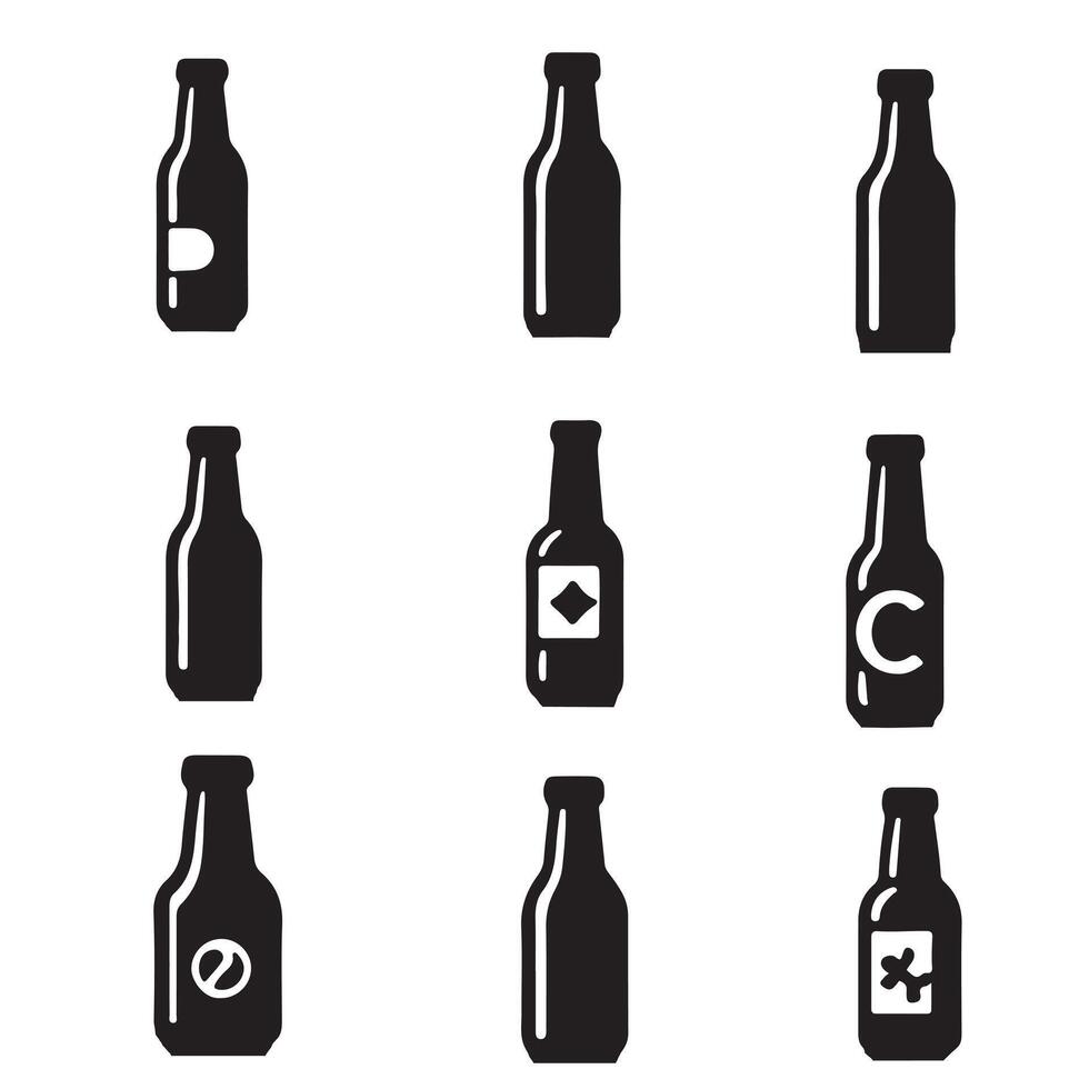 Bottle icon set. bottle icon vector