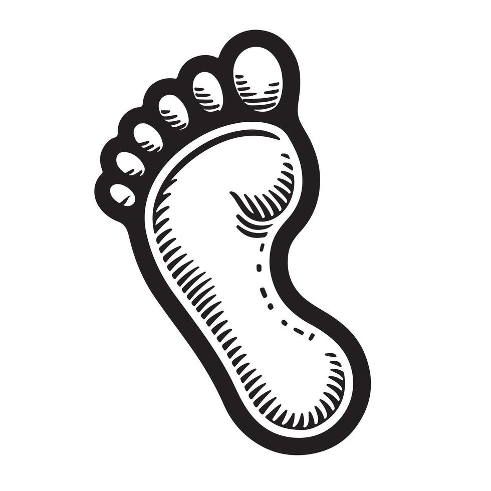 Footprint outline icon image with white background vector