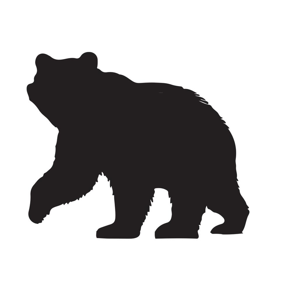 grizzly set black silhouette vector
