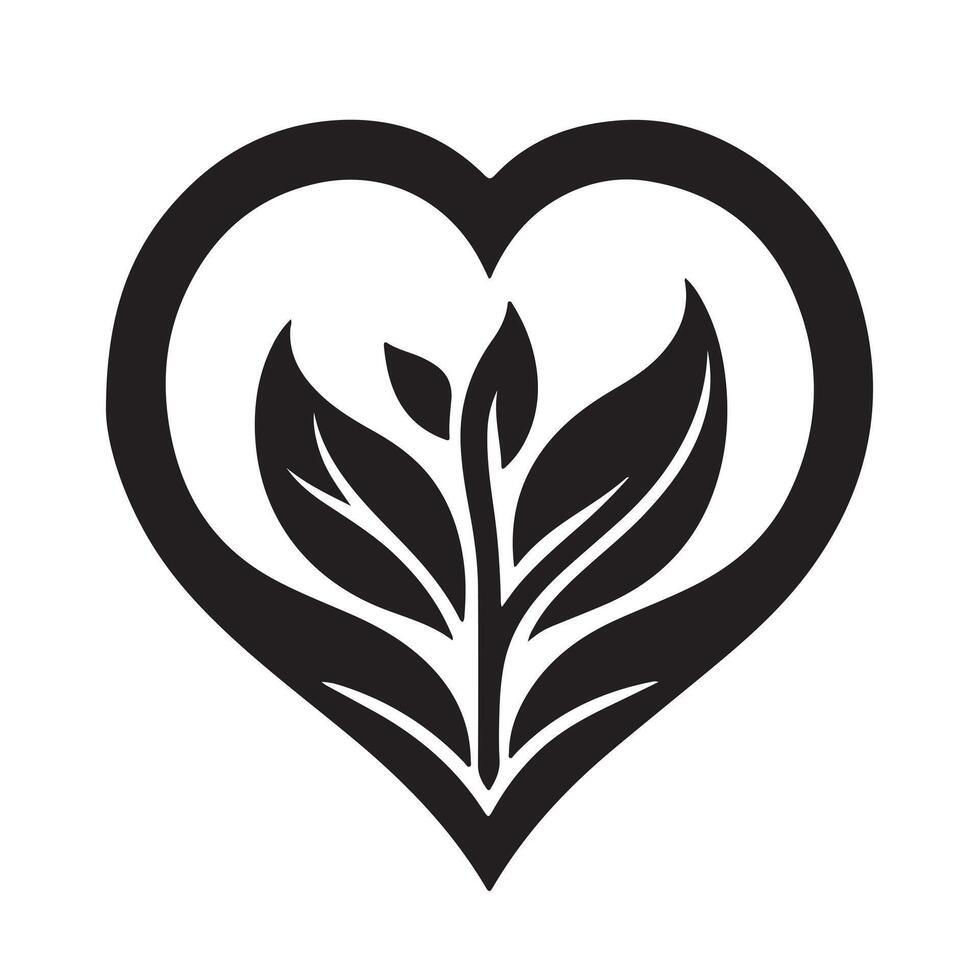 black love symbol silhouette with white background vector