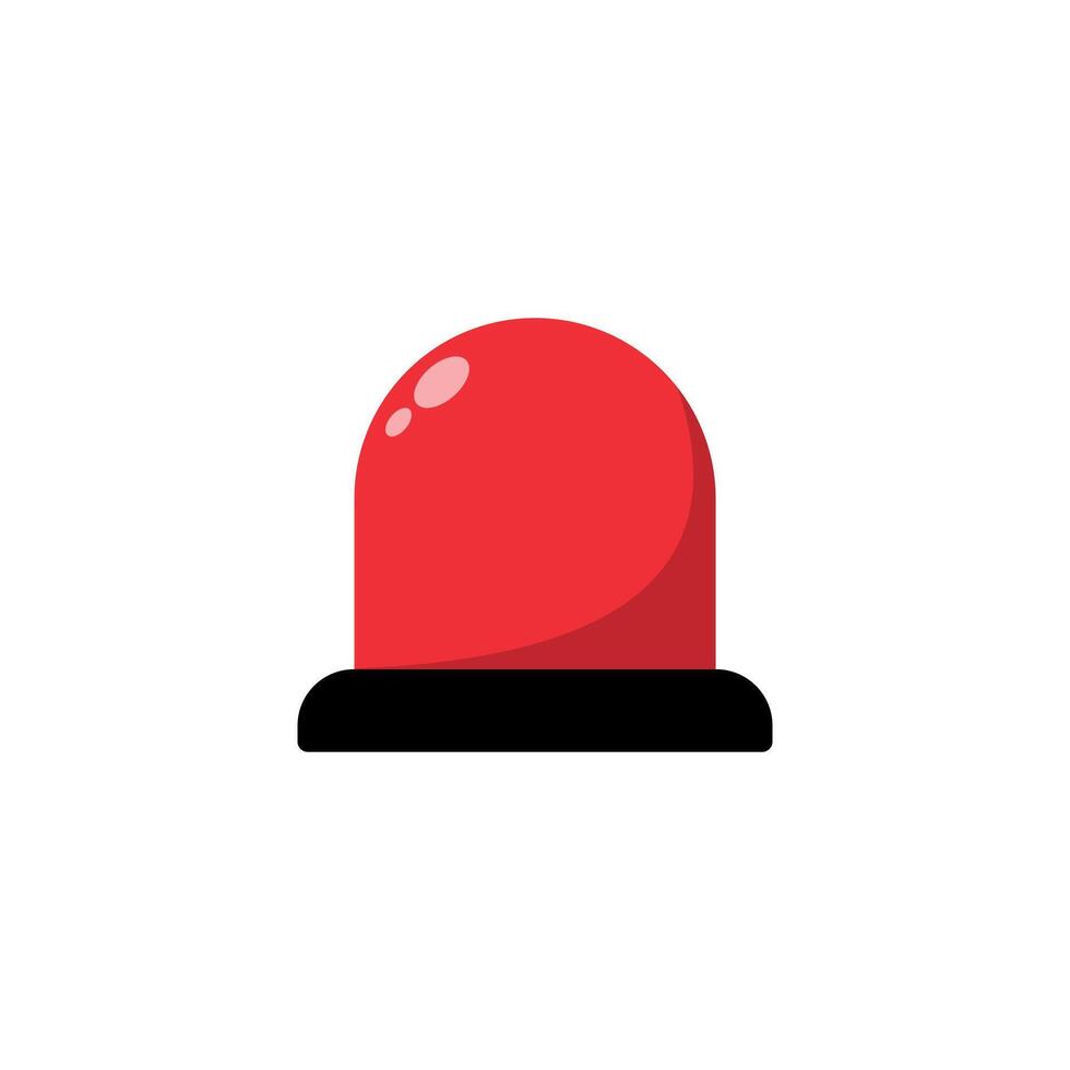 Siren emergency icon in flat style. Warning light, alarm sign symbol vector