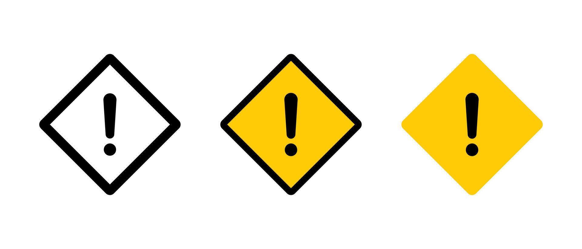Square warning sign, caution icon. Danger symbol vector