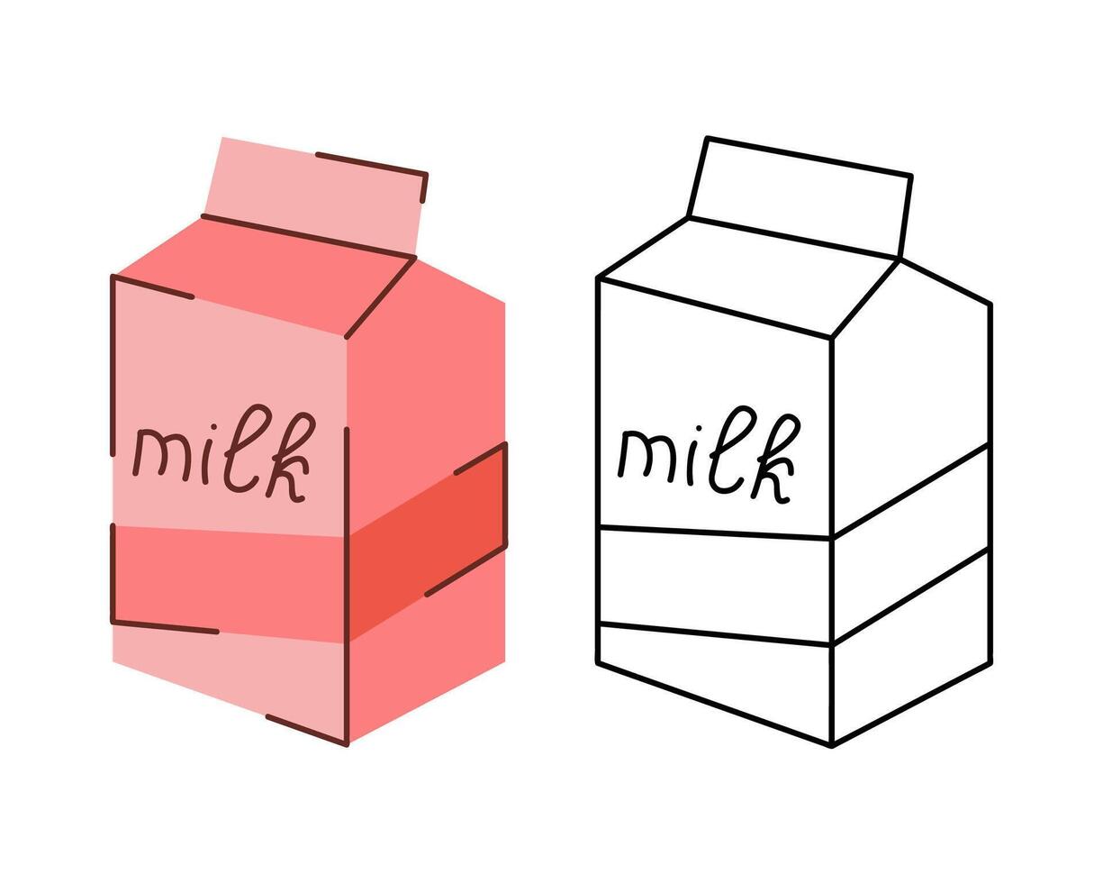 A carton of milk. Hand drawn illustration. vector