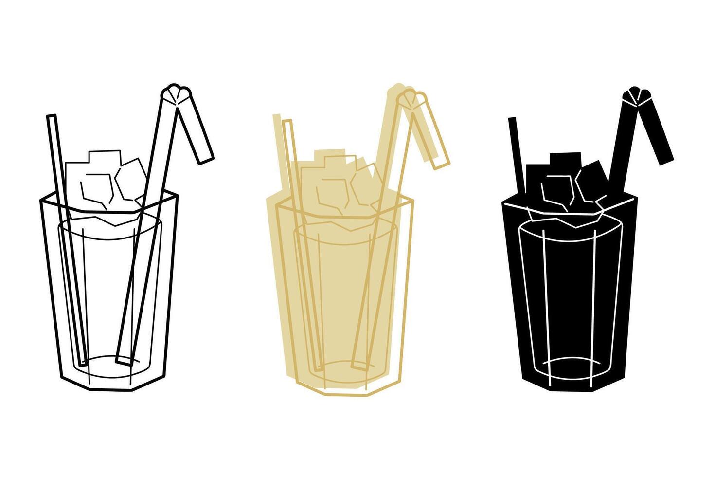 A small set with class of coctail in different colors. Clip art for your projects. vector