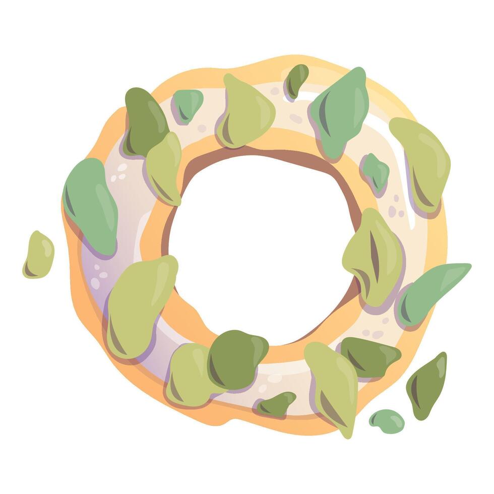 Delicious cookies with pistachios. White background, isolate vector