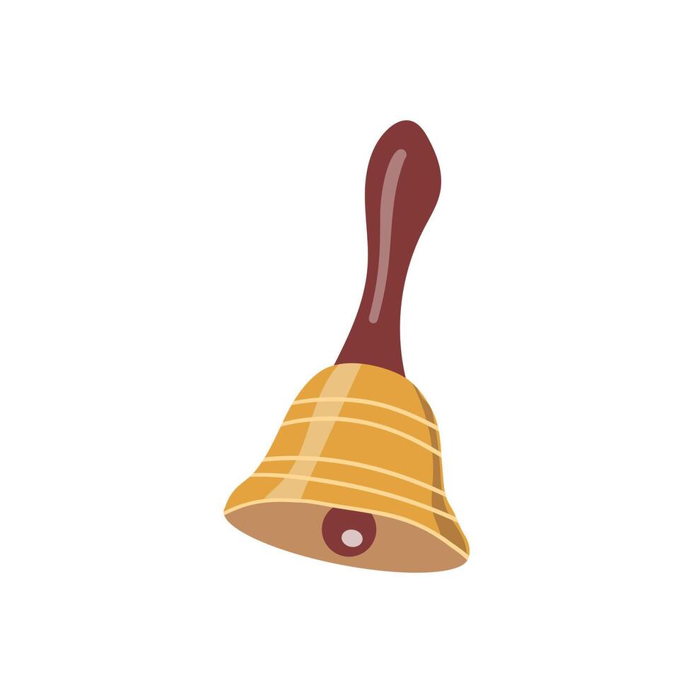 Modern flat design of hand bell . doodle hand drawn illustration ,musical instrument isolate on white background. vector
