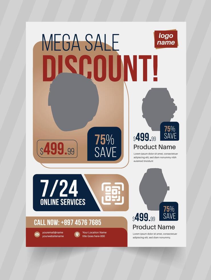 Flyer Design Template. Sale and shopping concept, Abstract Modern Design, Business brochure. vector