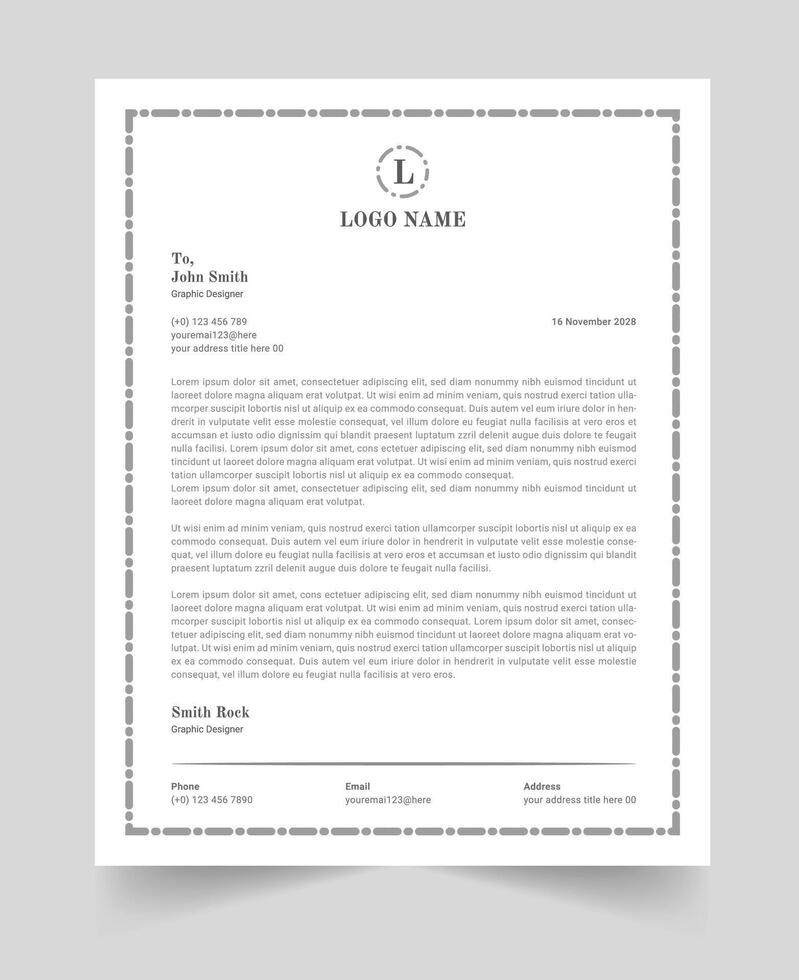 Clean corporate letterhead template design, Modern letterheads design template, Professional company letterheads template for business and project. vector