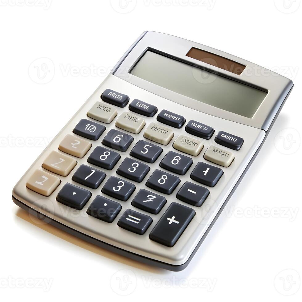 calculator isolated on white background photo