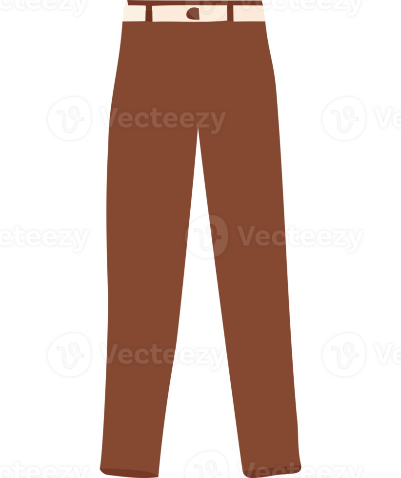 Brown pants with belt on a transparent background png