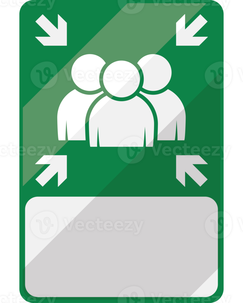 Assembly Point signboard on a transparent png