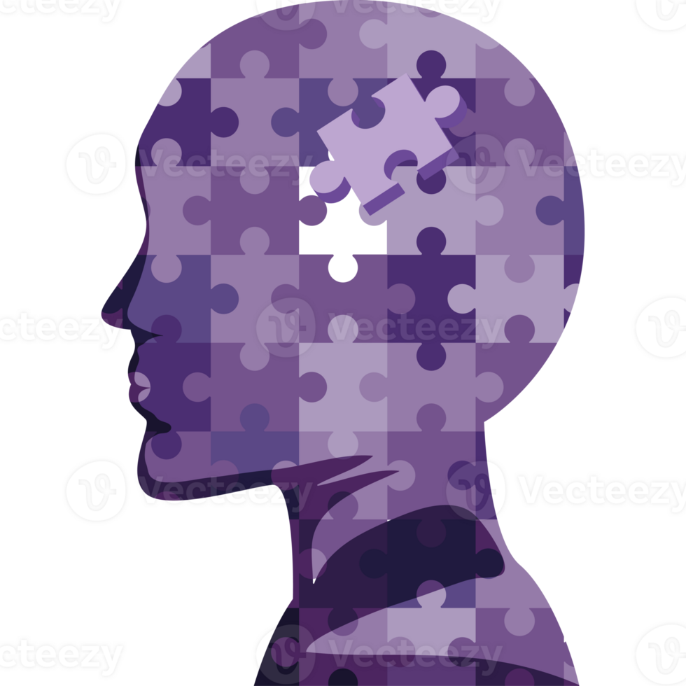 A silhouette of a person's head with a puzzle piece missing png