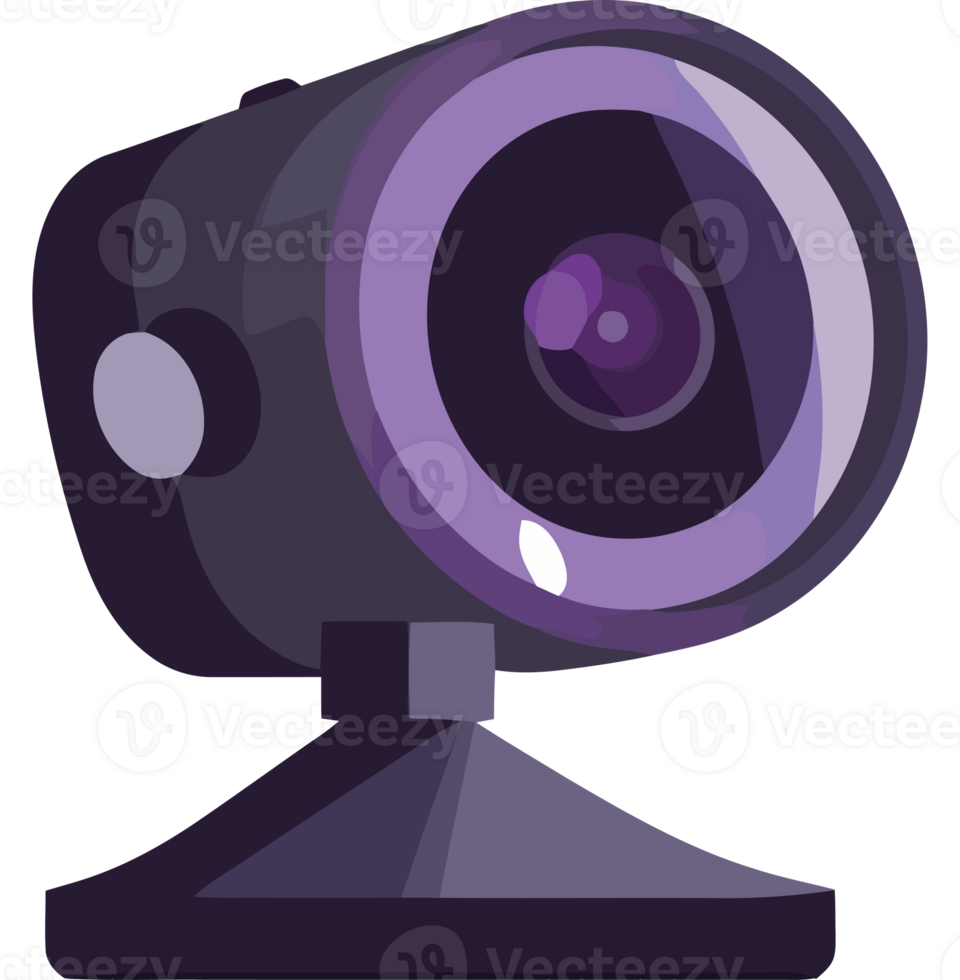 A purple webcam on a transparency background png