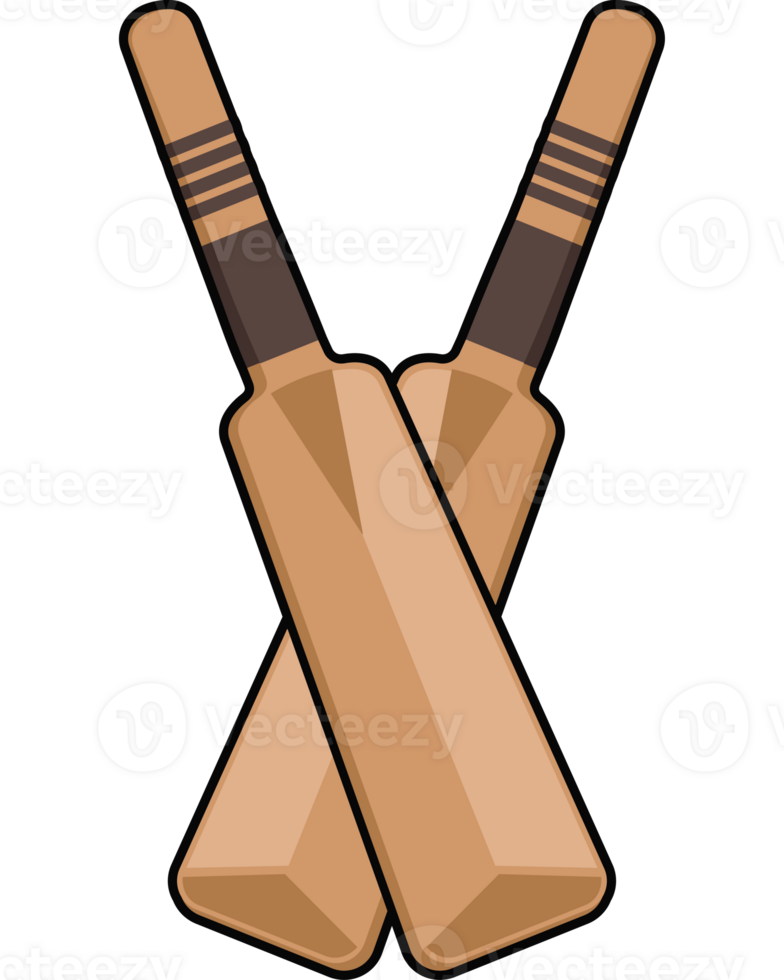 Two wooden bats with transparent background png