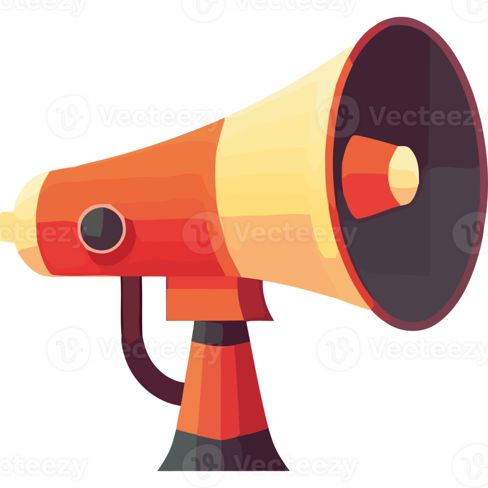 A orange megaphone on a transparent background png
