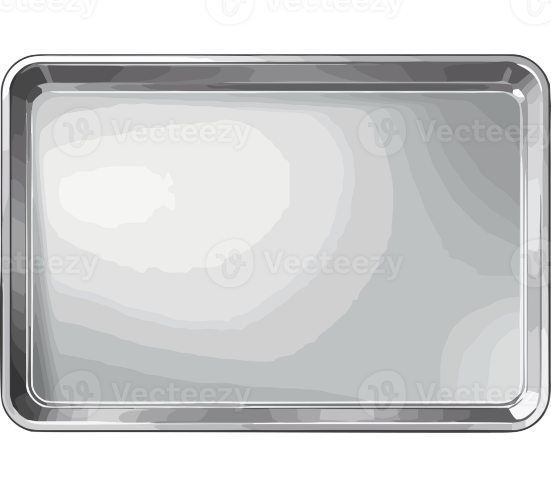 A silver tray with a transparency background png