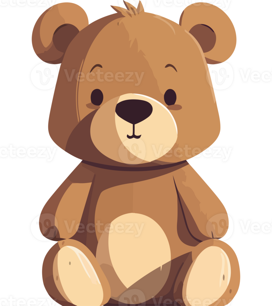 A brown bear sitting on a transparent background png