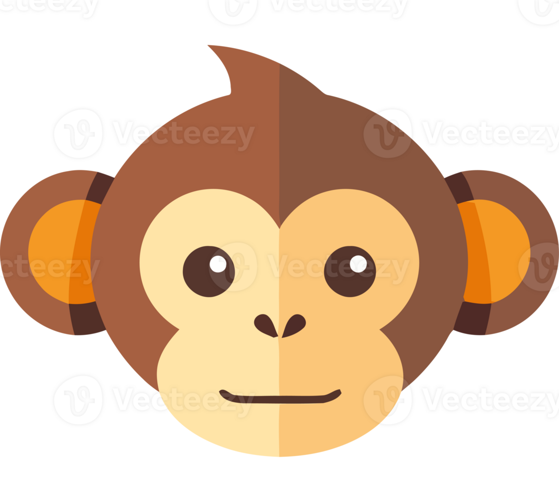 Monkey head icon on a transparent background png
