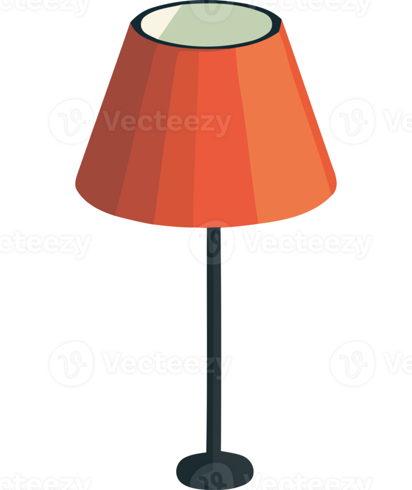 A lamp with a red shade icon png