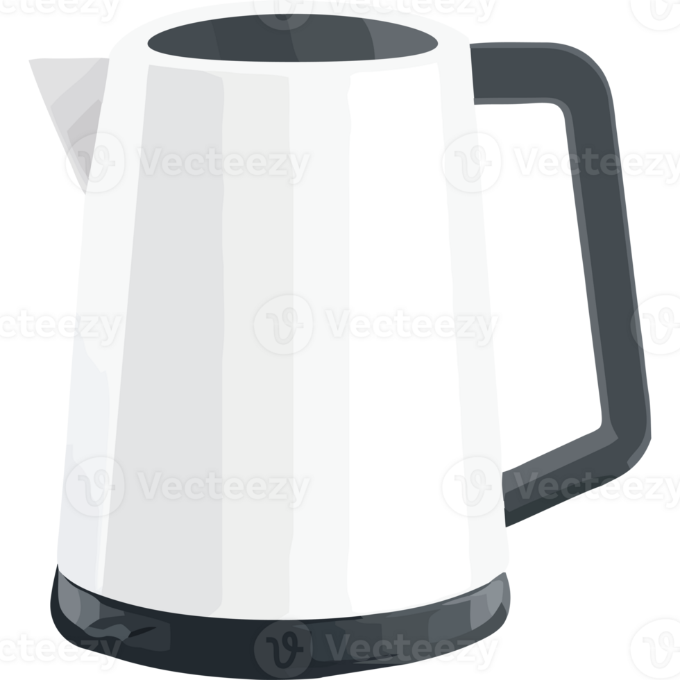 A white electric kettle on a transparent background png