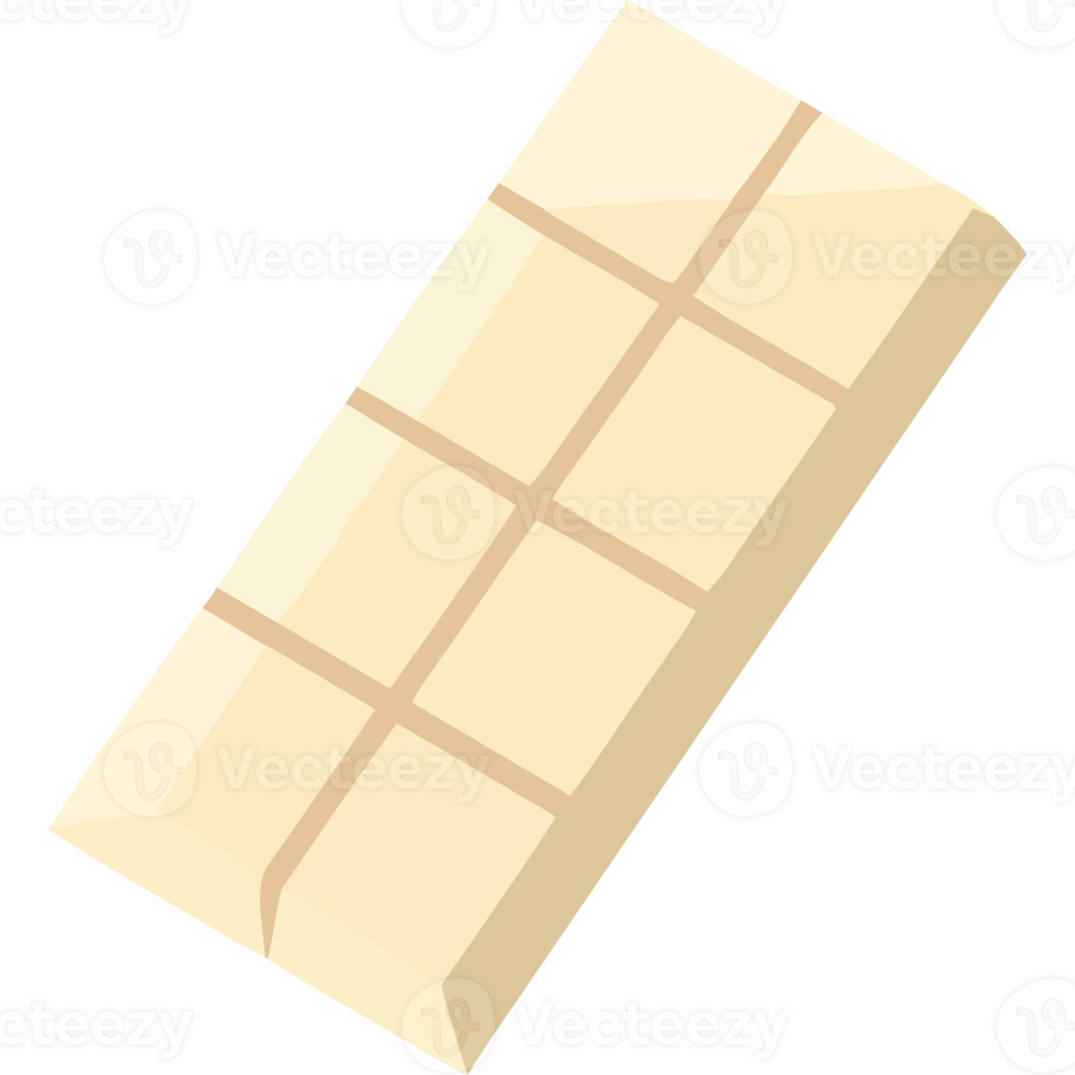 A white chocolate bar on a transparent background png